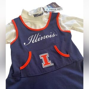 U of I ILLINOIS Fighting Illini 4T Girls Cheerleader Outfit Jumper & Top NWT